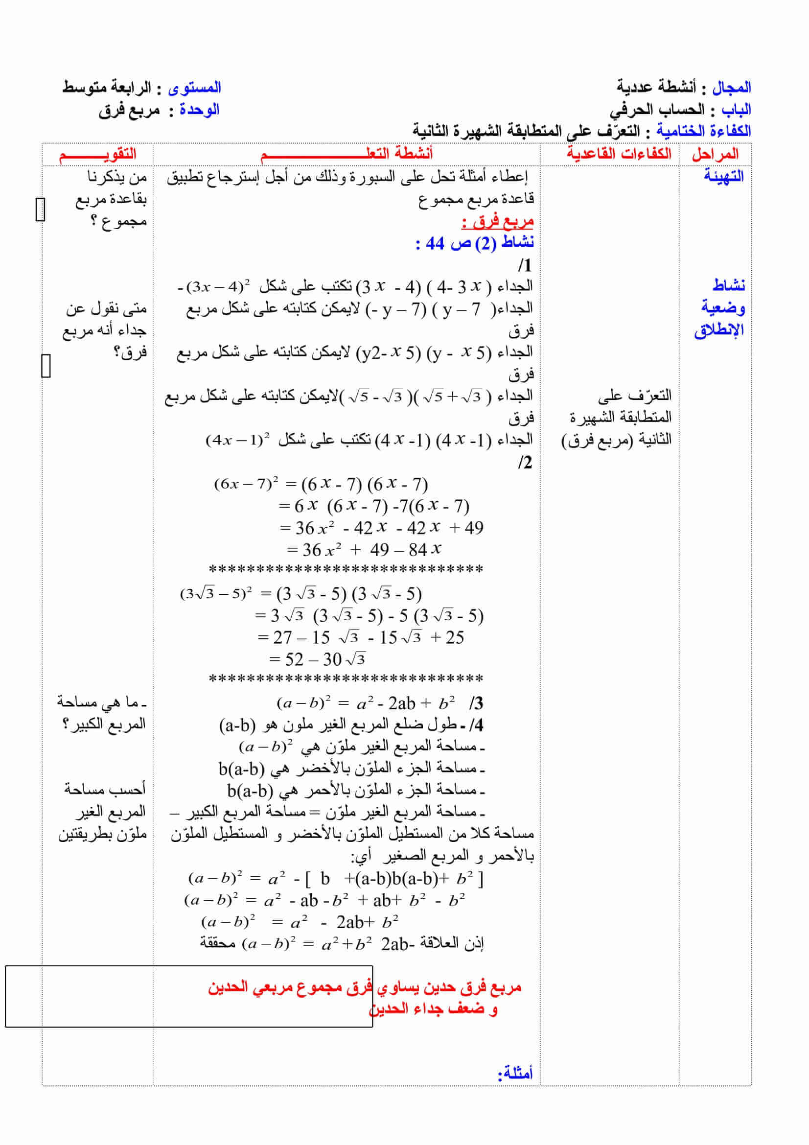 التعرّف على المتطابقة الشهيرة الثانية