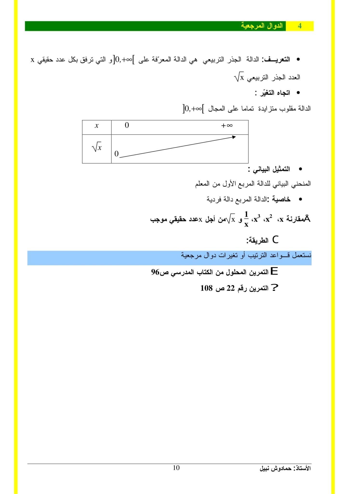 الدالة التالفية 1 ثانوي