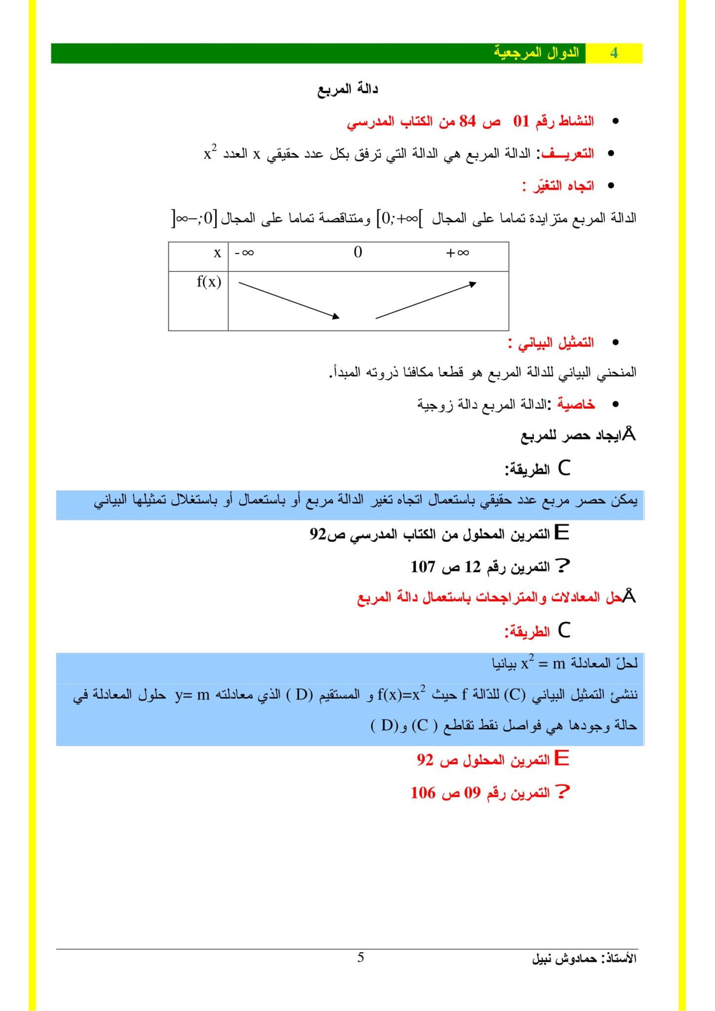 الدالة التالفية 1 ثانوي