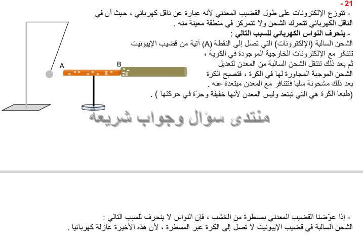 حل تمرين 21 ص 63 فيزياء 4 متوسط